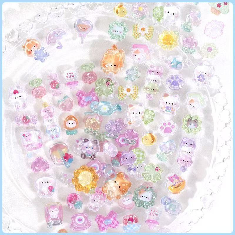 High-Quality Second-Generation Cartoon 3D Relief Hollow Stickers Cute Reward 3D Stickers Wholesale