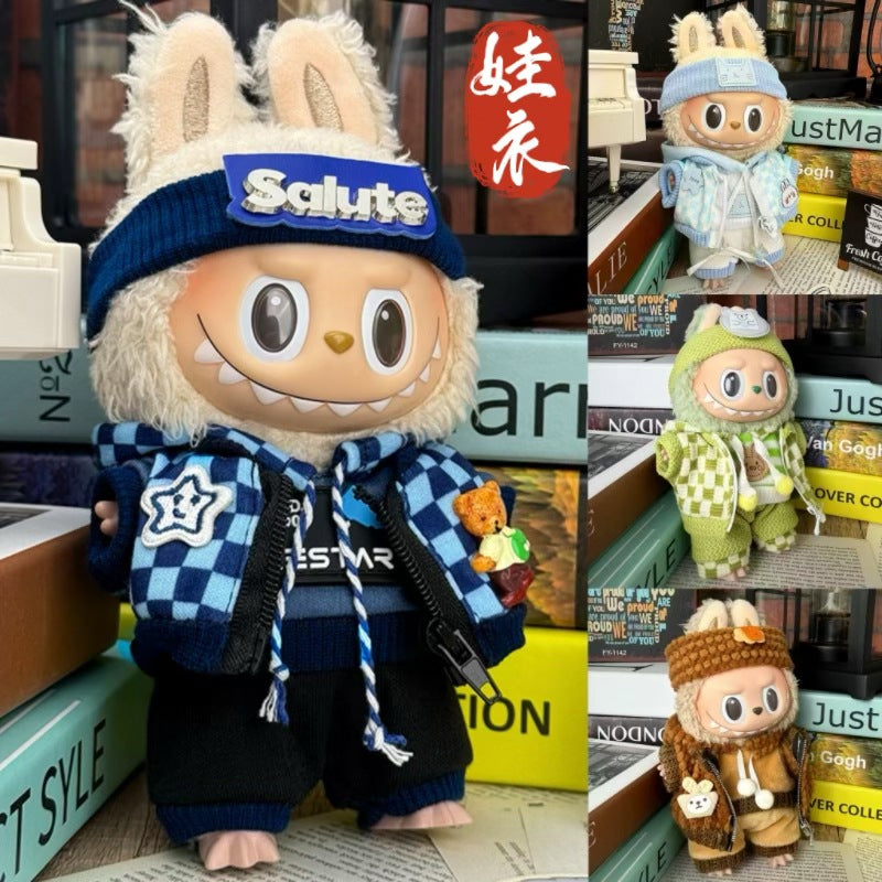 Suitable for 17cm Labubu Baby Clothes Doll Clothes Sweatshirt Winter Suit First and Third Generation Pendant