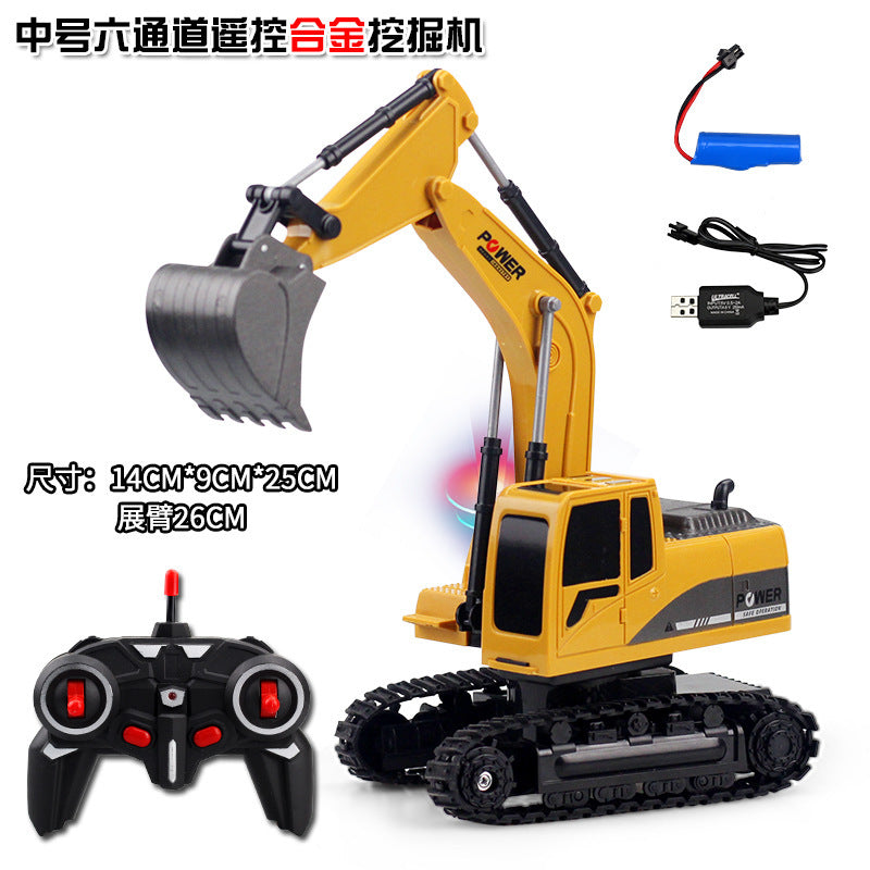 Children's remote control dump truck toy boy dump truck model excavator engineering transporter truck alloy excavator