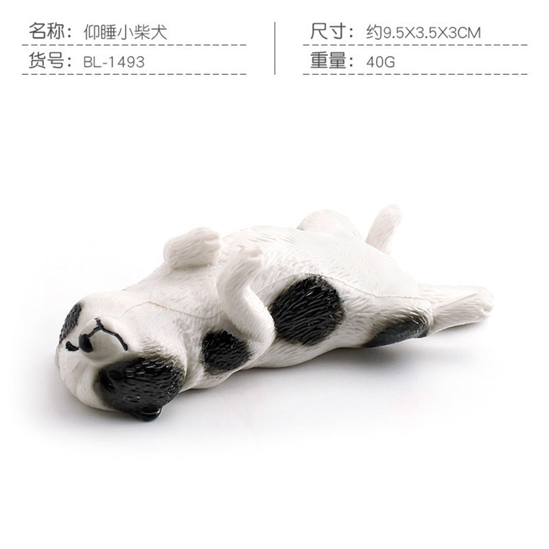 Cross-border Children's Cognitive Simulation Pet Dog Model Sleeping Posture French Bulldog Chai Dog Decorative Ornament Toy