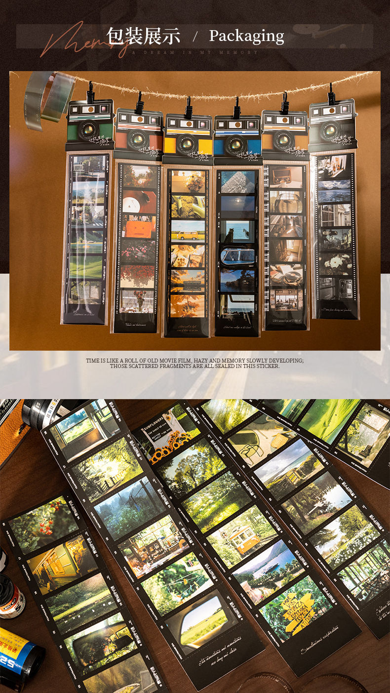 A Dream in Memory Film Film Stickers Retro Old Film Film Strips Handbook Collage Basics