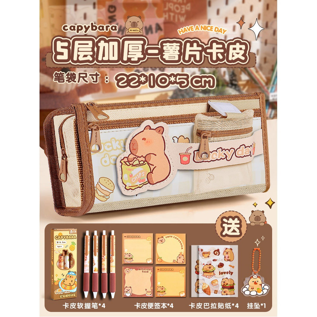 Kapibala Plush Doll Doll Back-To-School Gift Package Primary School Souvenir Birthday Gift Plush Stationery Set