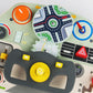 CECPC Montessori Children's Simulated Steering Wheel Busy Board Switch Led Light Busy Board Early Education Educational Wooden Toys