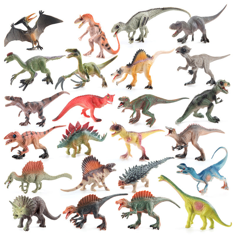 Children's Dinosaur Simulation Animal Ornaments Multiple Mini Solid Dinosaur Model Stegosaurus Spinosaurus Bull Dragon Bag Ornaments