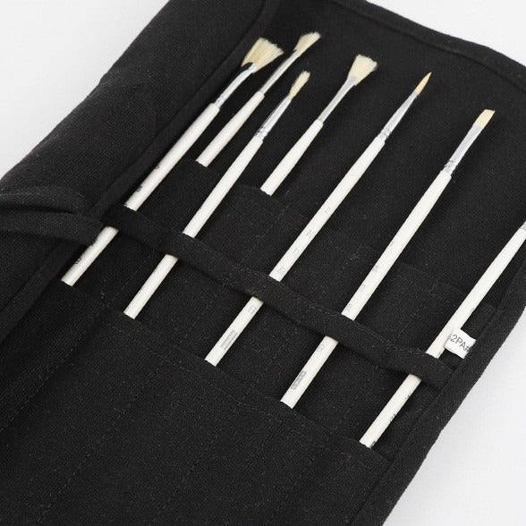 Canvas Oil Painting Pen Bag Roller Curtain Gouache Simple Solid Color Foldable Pencil Bag Art Storage Bag