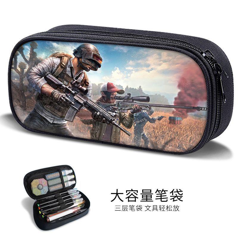 Sand Sculpture Pencil Bag for Boys, Multifunctional Stationery Box for Primary and Secondary School Students, Pubg Game Stationery Bag, Kidsren's Trendyy Pencil Bag