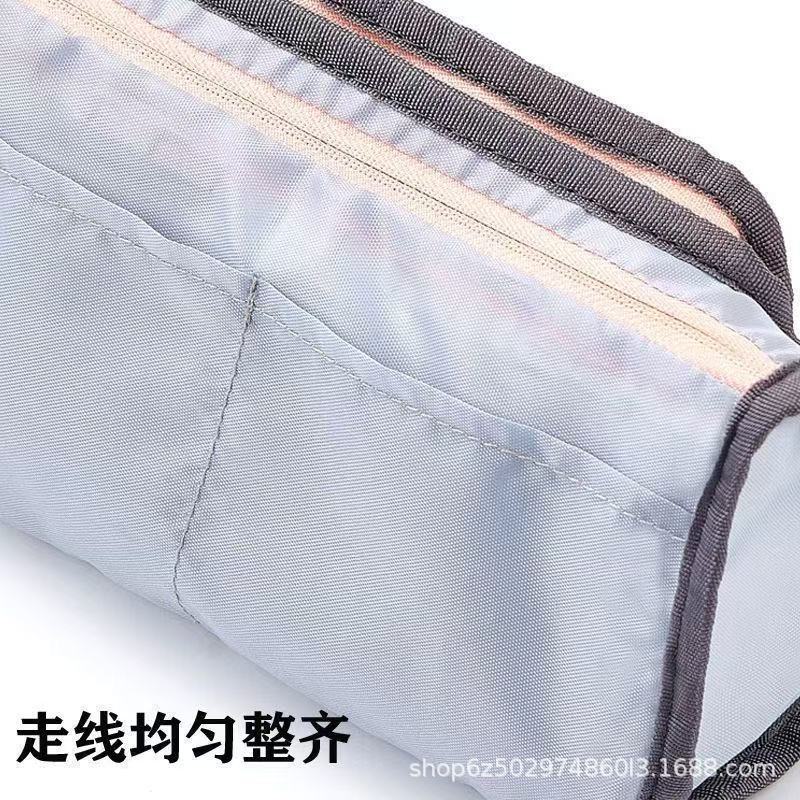 Corduroy Simple Large-Capacity Pencil Bag for Junior High School Students Small Fresh Canvas Pencil Bag Multi-Functional Storage Stationery Bag