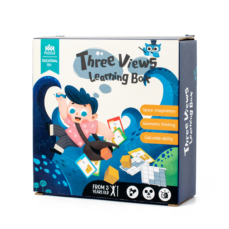 Children's educational space thinking training cube mathematics enlightenment teaching aids early education three-view space building blocks toys