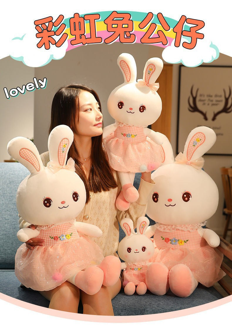Rabbit Doll Plush Toy Cute Birthday Gift Girl's Pillow Soothing White Rabbit Doll Children's Doll