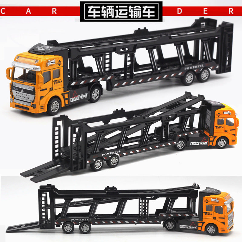 English packaging cross-border children alloy car vehicle trailer fire truck tank excavator pull back toy car
