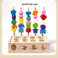 Children's Educational Beaded Five Sets of Column Color Sensory Enlightenment Children's Shape Matching Perception Early Education Wooden Building Blocks Play
