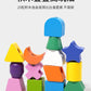 Children's Educational Beaded Five Sets of Column Color Sensory Enlightenment Children's Shape Matching Perception Early Education Wooden Building Blocks Play