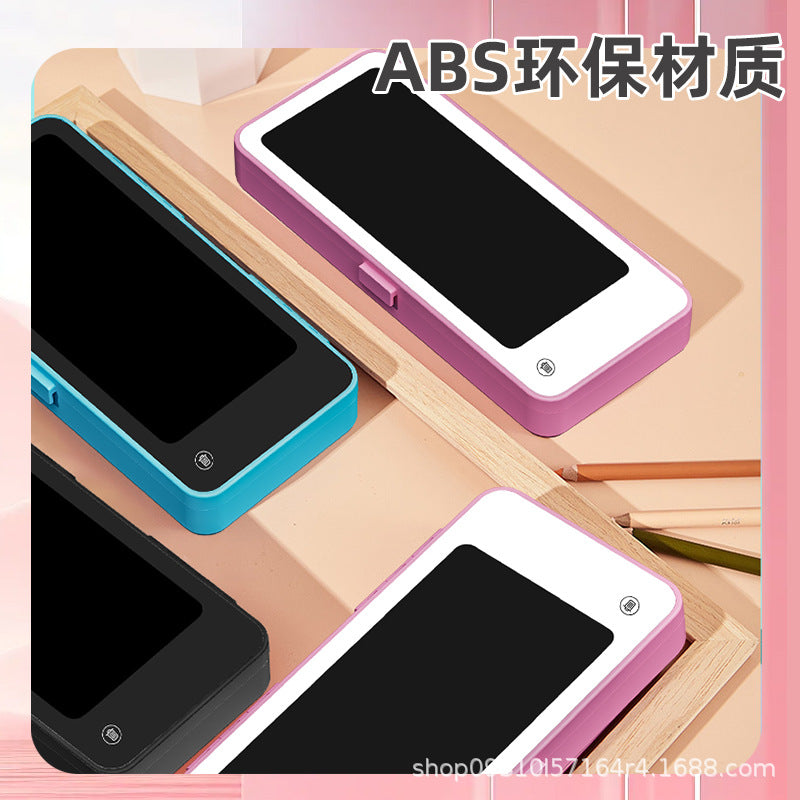 Lcd Writing Tablet Stationery Box, Creative Writing and Drawing Board for Primary School Students, Anti-Drop, Durable, Large Capacity