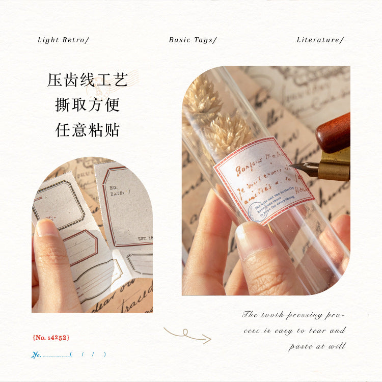 Sugar poem label note book time recorder original retro literature DIY material decoration base note paper