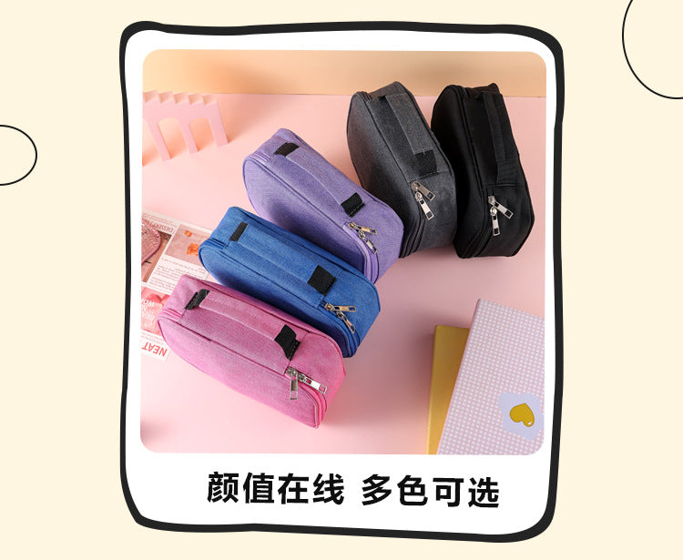Cross-Border Satchel Large-Capacity 72-Hole Multi-Functional Student Art Student Color Lead Brush Pencil Stationery Storage Bag
