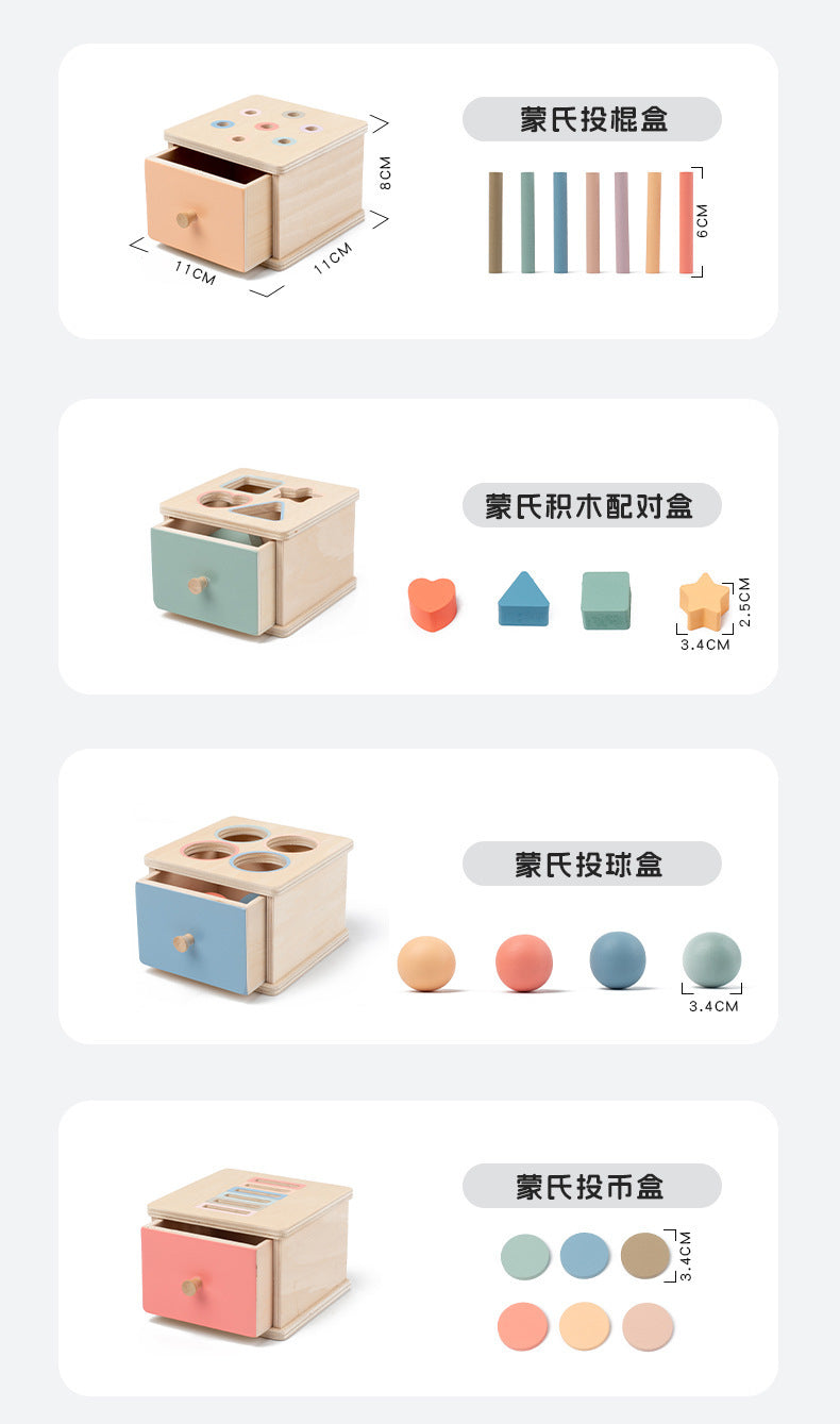 Montessori Classification Early Education Coin Box Baby Color Cognitive Shape Building Blocks Matching Teaching Aids Baby Educational Toys