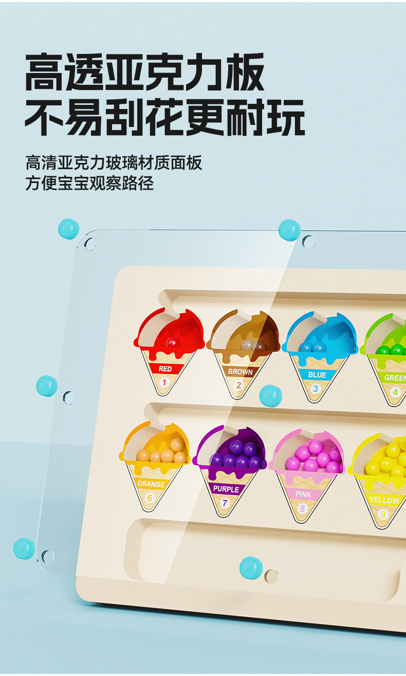 Cross-border children's magnetic maze walking ball toys early education 3 to 6 years old pen concentration wooden ball educational toys