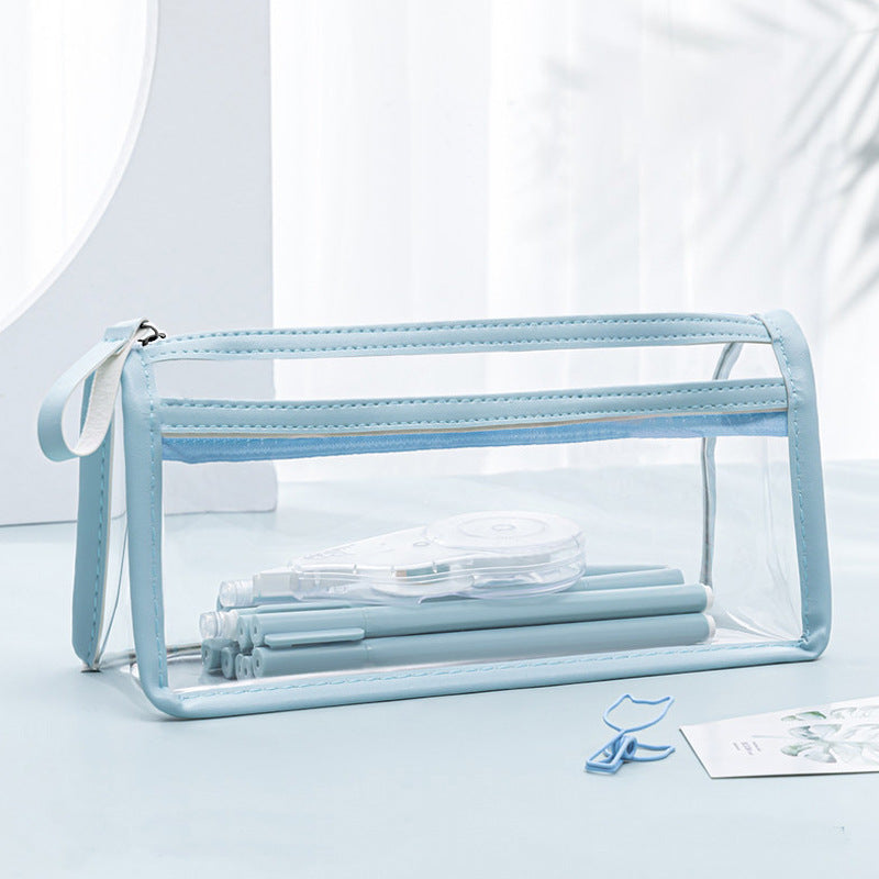 Transparent Pencil Case for Exams, Simple Pencil Bag for High School Students, Large Capacity Pvc Pencil Case in Stock