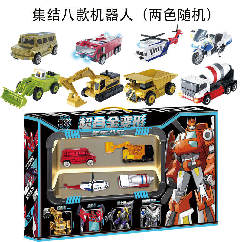 BKK alloy deformation robot train high-speed rail engineering bus dinosaur green leather train King Kong BKK children's toys