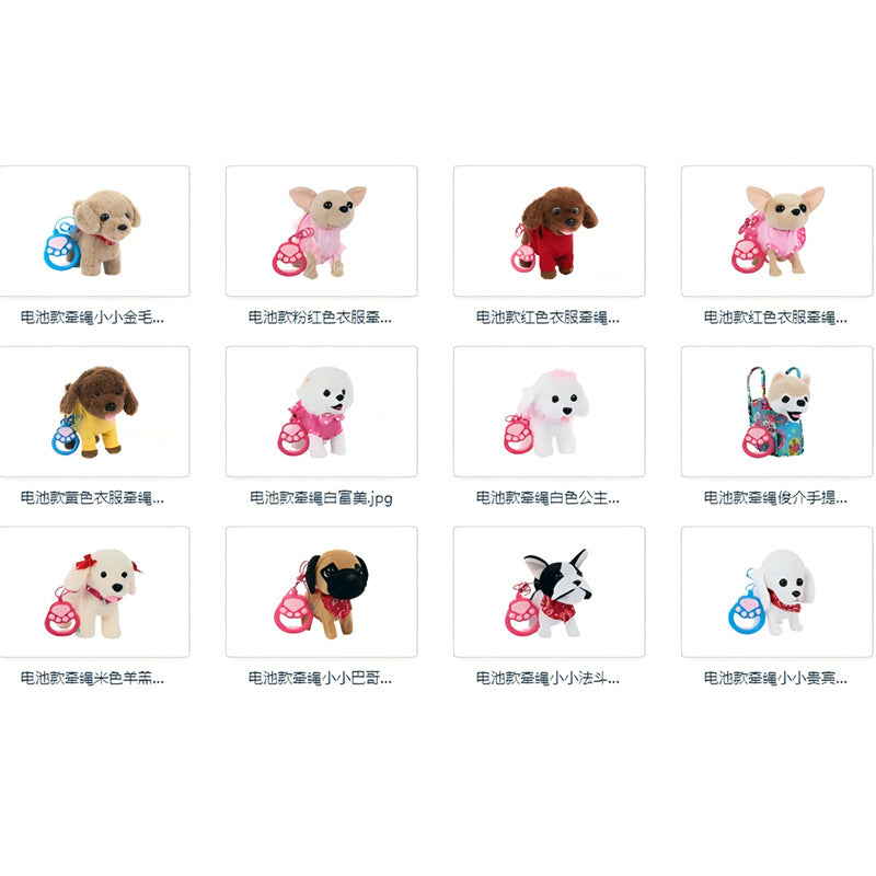 Cross-border simulation plush toy for children licking dog licking tongue cat singing leash walking dog electric toy