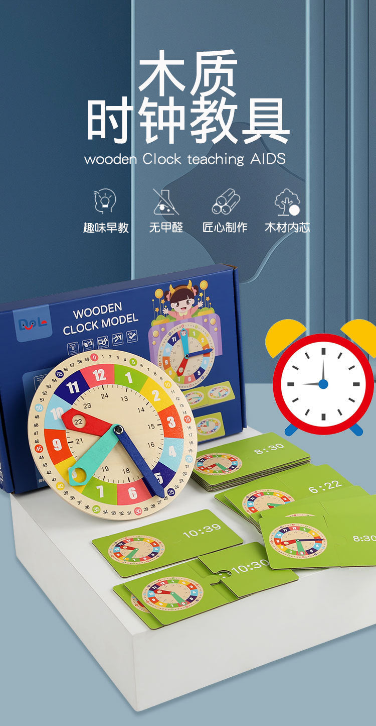 Specialized Clock Teaching Aids for Elementary School: Clock Models for First and Second Graders, Alarm Clock Face, Children's Learning Time Toys