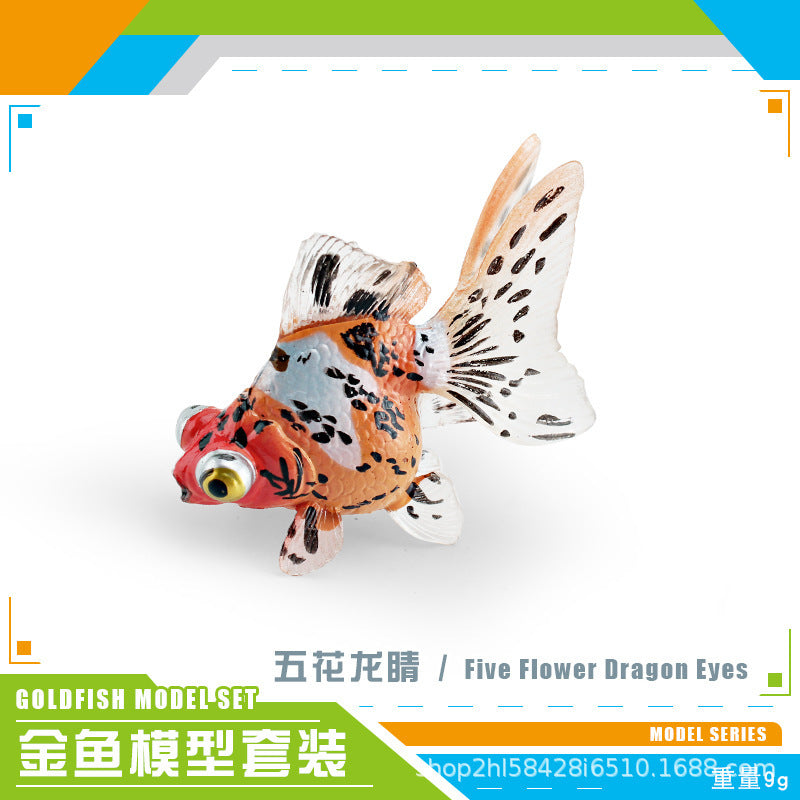 Cross-border export simulation ornamental fish with base model mini goldfish Koi set Marine static ornaments toy