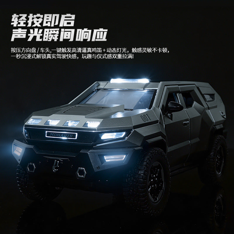 Cross-border foreign trade Jianyuan 24381 realistic children's sound and light pull-back 1/24 Rezvani alloy car model toy