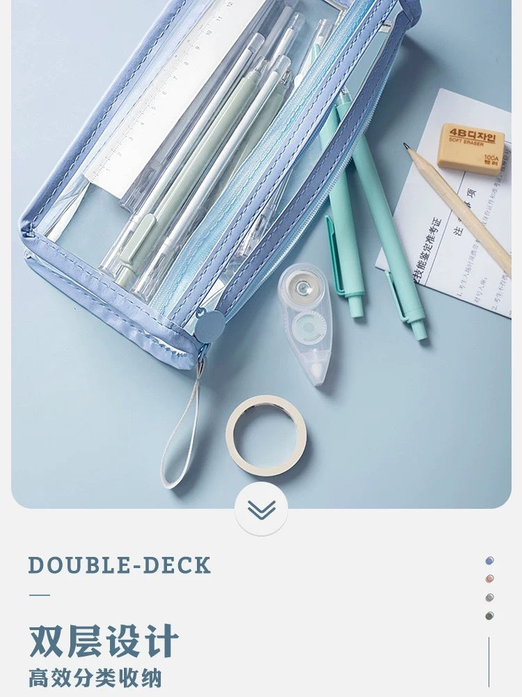 Transparent Pencil Case for Exams, Simple Pencil Bag for High School Students, Large Capacity Pvc Pencil Case in Stock