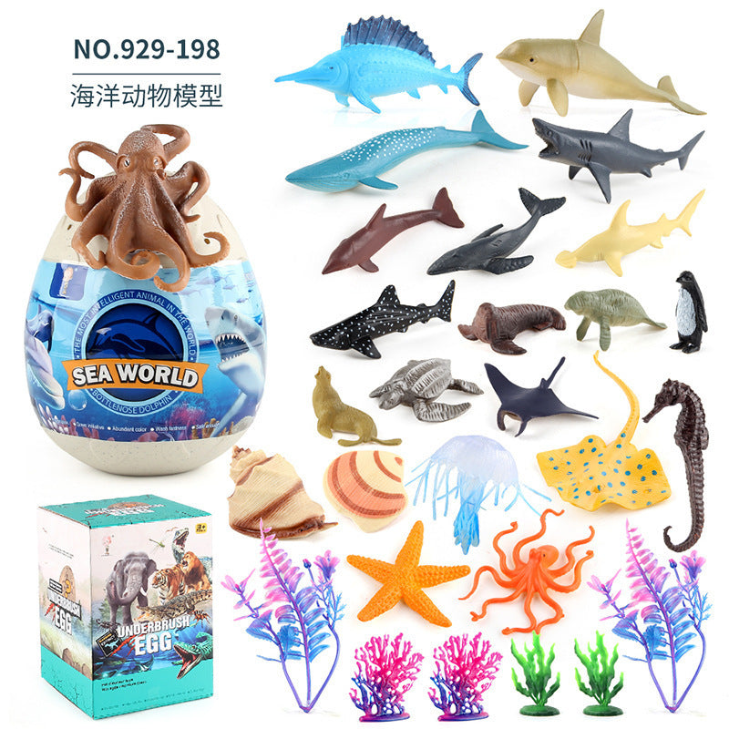 submarine marine life model jurassic dinosaur world simulation animal model blind box egg ornaments suit