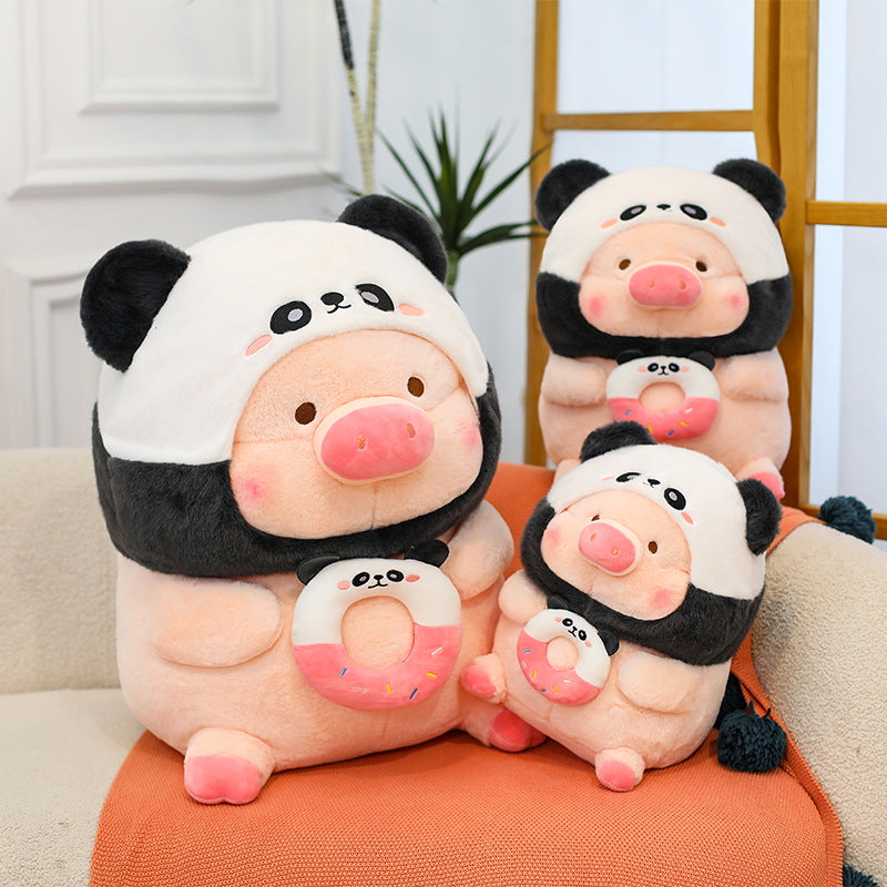 Cross-Border New Style Swimming Ring Lulu Pig Plush Toy Cute Donut Panda Pig Doll Children's Pillow Gift