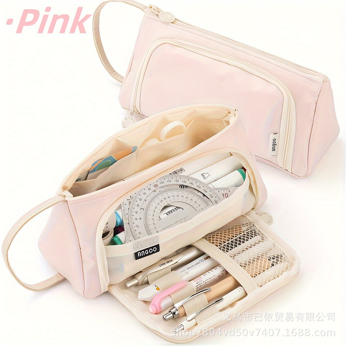 Oxford Cloth Pencil Case with Large Capacity and Multi-Layer Design, Stationery Box for Primary and Secondary School Students, High Aesthetic Value, Simple and Waterproof, Direct from the Source Factory