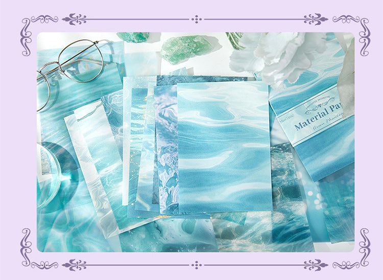 Light-Picking Water Ripple Material Paper Sunlight Floating Shadow Series Ins Collage Hand Account Background Paper Decoration Small Fresh Cross-Border