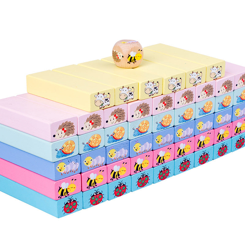 51 Pieces of Digital Colorful Jenga Building Blocks for Kidsren's Educational Jenga Wooden Adult Toys