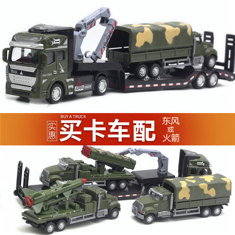 English packaging cross-border children alloy car vehicle trailer fire truck tank excavator pull back toy car