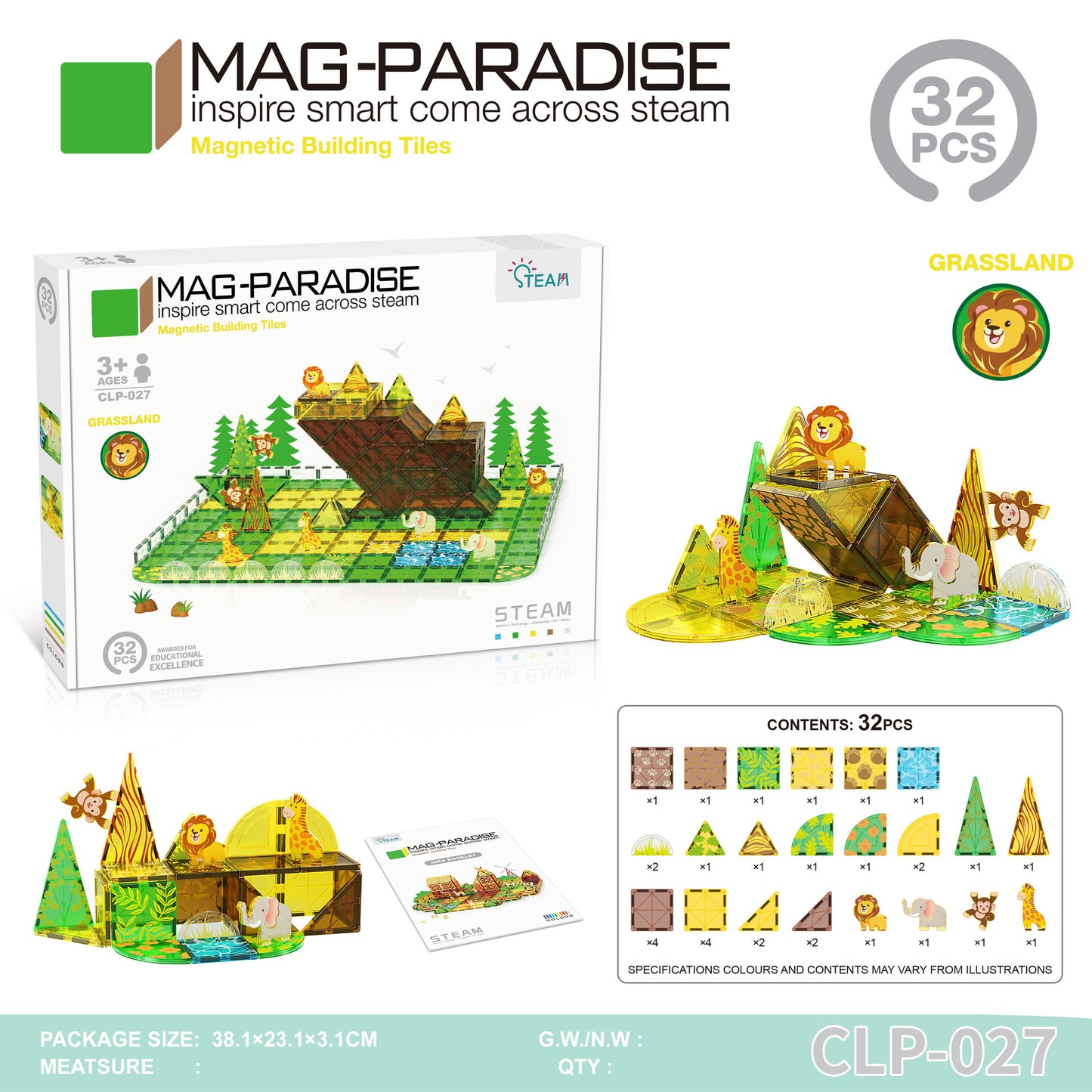 Girls Color Window Magnetic Sheet Kidsren's Zoo Engineering Vehicle City Crane Scene Strong Magnetic Refill Kidsren's Puzzle
