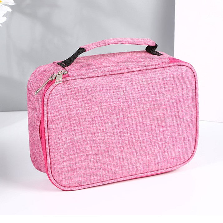 72 Hole Sketch Pen Storage Bag Amazon Hot Student Pencil Bag Three-Layer 24 Hole 48 Hole Pencil Stationery Storage Bag