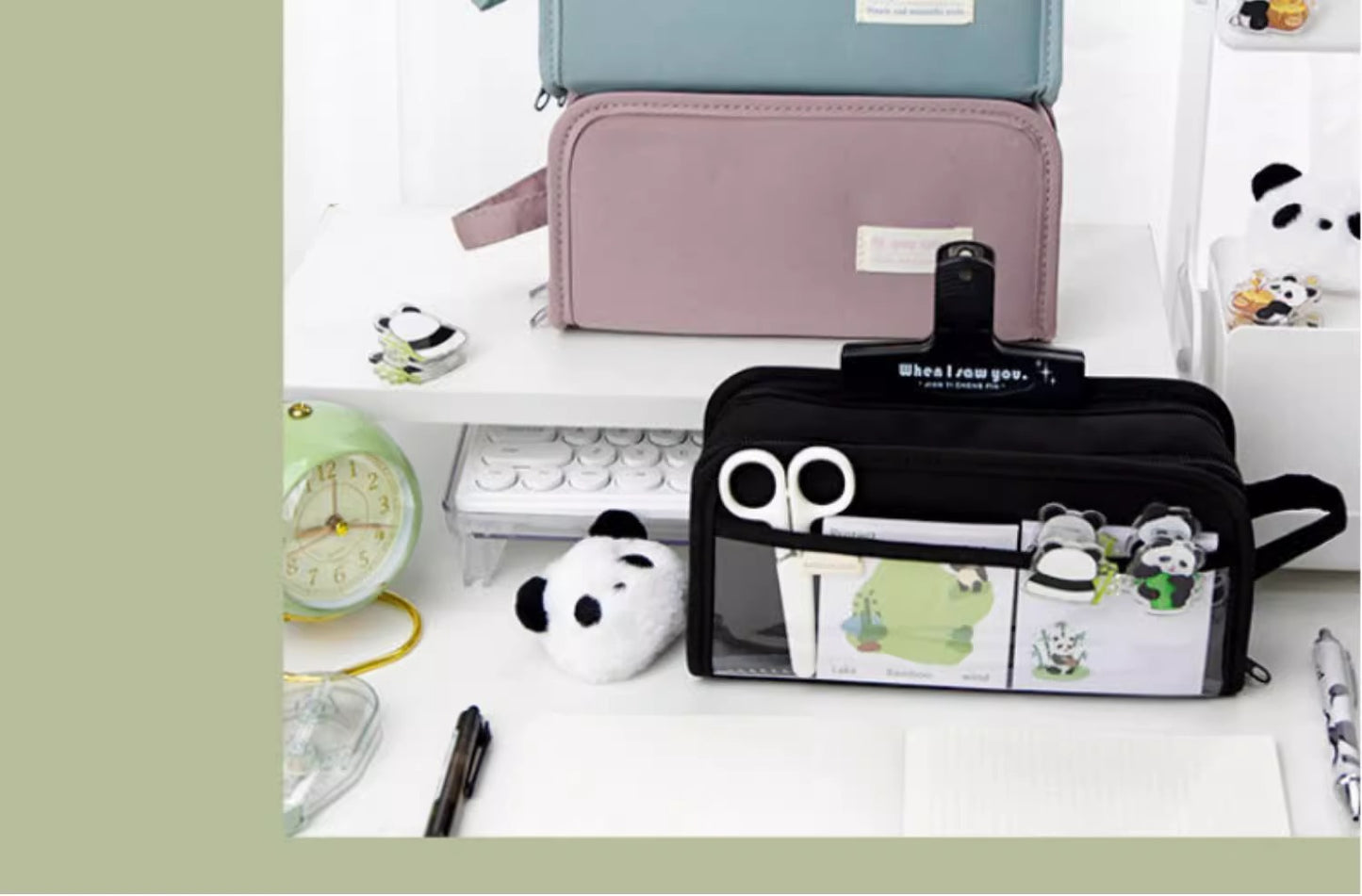 Three-Dimensional New Pencil Case for High School Students, Simple Large-Capacity High-Value Stationery Bag, Storage Bag