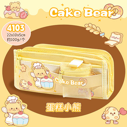2026 New Pencil Case, Bear Coin Purse Pencil Case, Large Capacity Layered Pencil Box, Stationery Bag, Cute Student Style