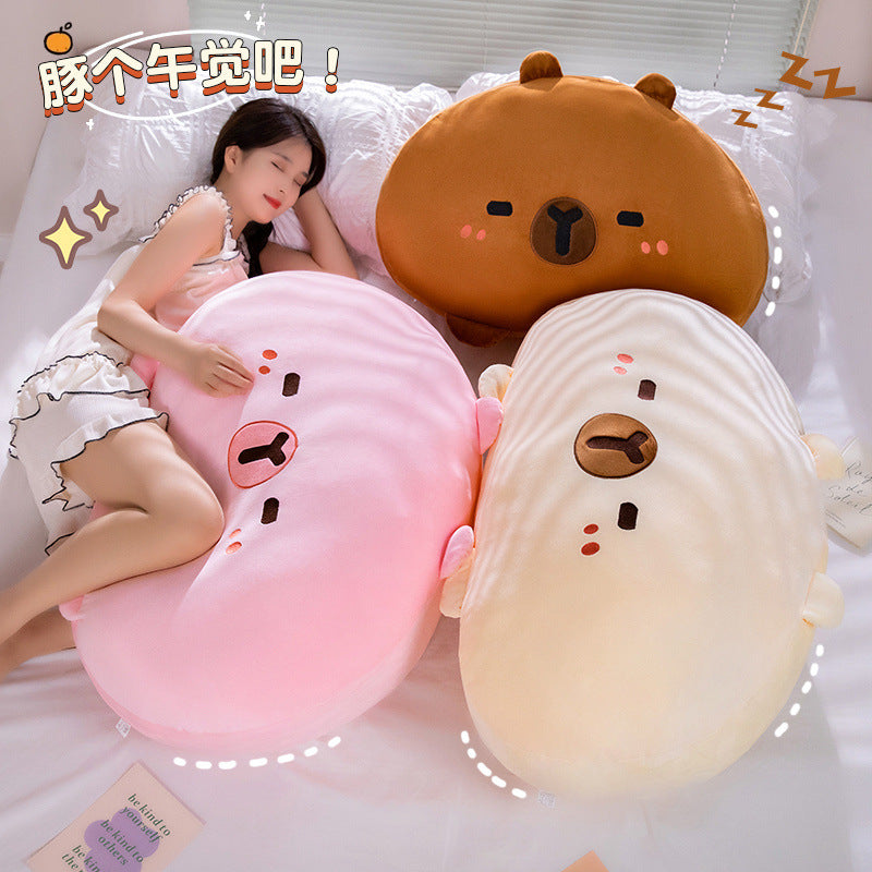 New Capibala Capybara Pillow Soft Cute Dumpling Cute Girl Sleeping Pillow Plush Toy Cross-Border