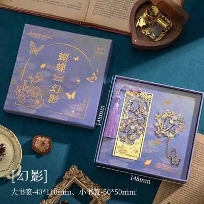 Classical Style Butterfly Cut Out Metal Bookmark Tassel Chinese Style Student Reading Gift Gift Literary and Creative Bookmark