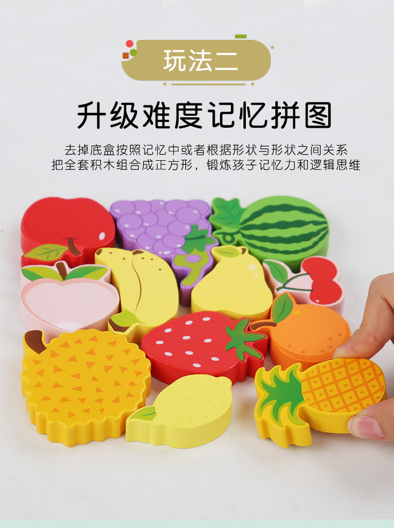 Cross-Border Children's Wooden Three-Dimensional Hexagonal Puzzle Animal Transportation Puzzle Building Blocks Early Education Educational Toys