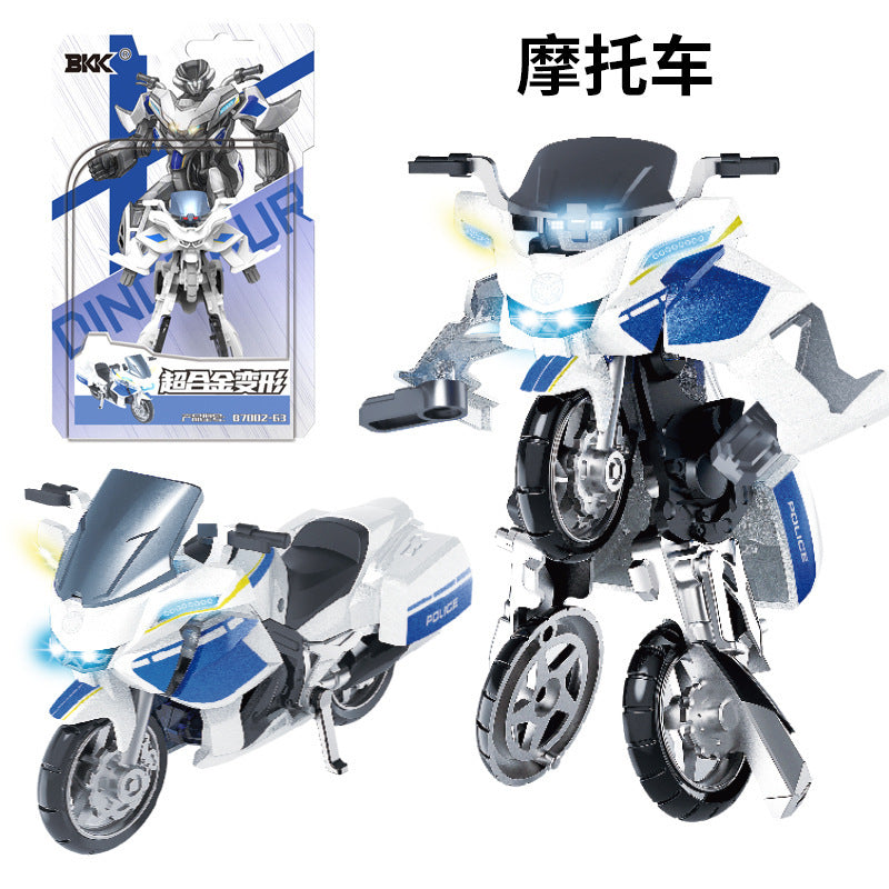 BKK alloy deformation robot train high-speed rail engineering bus dinosaur green leather train King Kong BKK children's toys