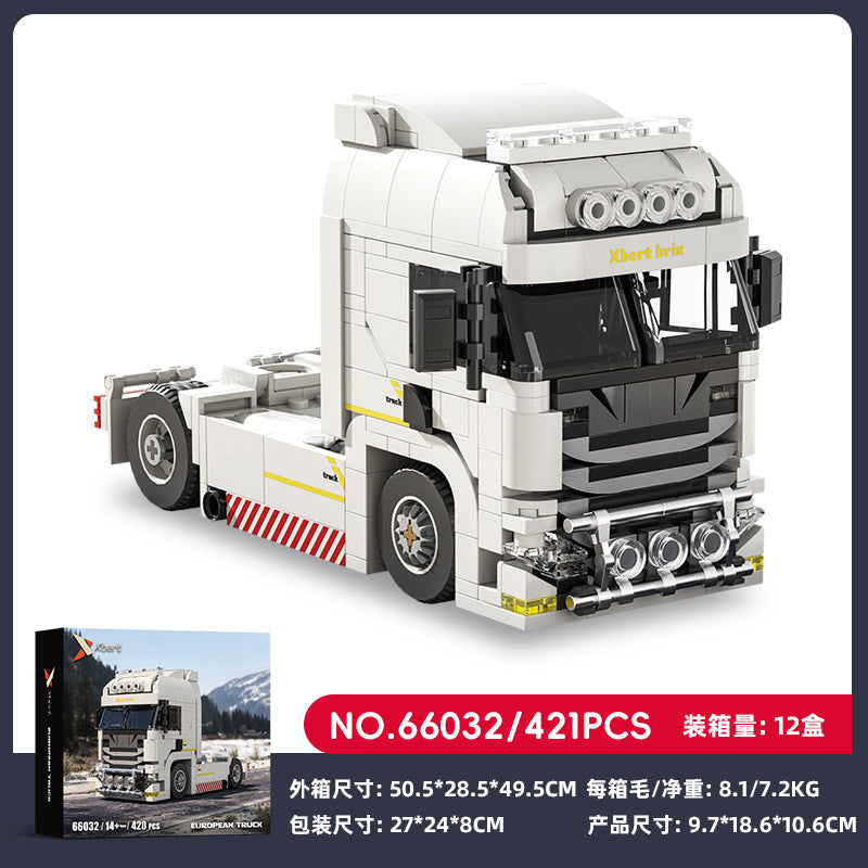 Cross-border engineering series truck city bus transport vehicle combined with small particle building blocks children's educational enlightenment toys