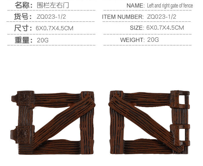 Animal Jurassic simulation farm scene sand table decoration fence large door frame dinosaur model toy