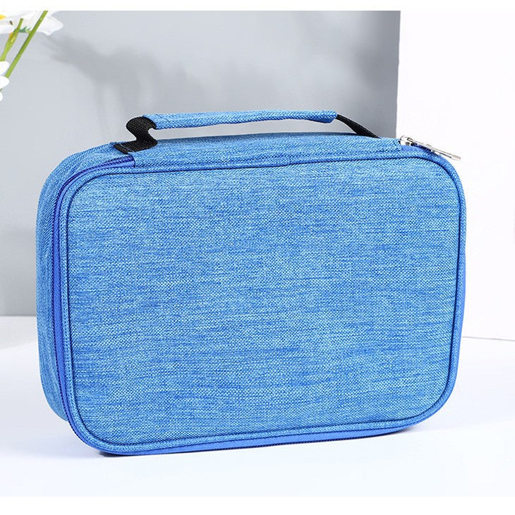 72 Hole Sketch Pen Storage Bag Amazon Hot Student Pencil Bag Three-Layer 24 Hole 48 Hole Pencil Stationery Storage Bag