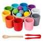 CPC Wooden Montessori Early Childhood Education Ball Ten Color Color Classification Cup Children Matching Game 10 Color Beaded Educational Toys