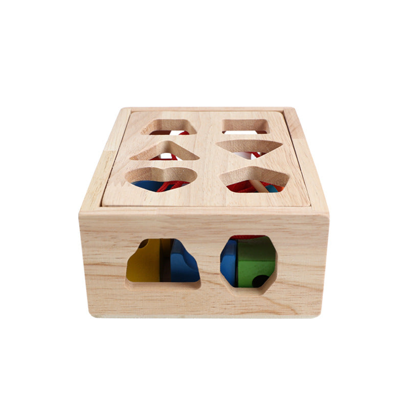 Montessori Early Education Large Particle Beaded Geometric Shape Matching Building Block Box Color Cognitive Teaching Aids Kidsren's Educational Toys