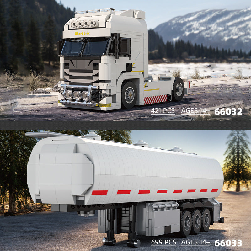 Cross-border engineering series truck city bus transport vehicle combined with small particle building blocks children's educational enlightenment toys