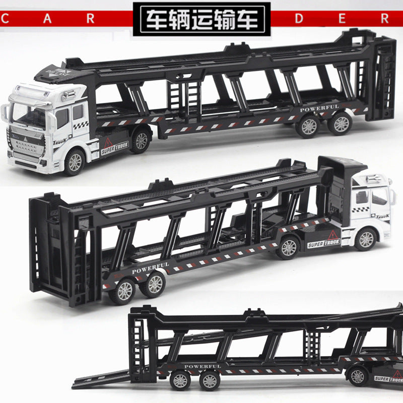 English packaging cross-border children alloy car vehicle trailer fire truck tank excavator pull back toy car