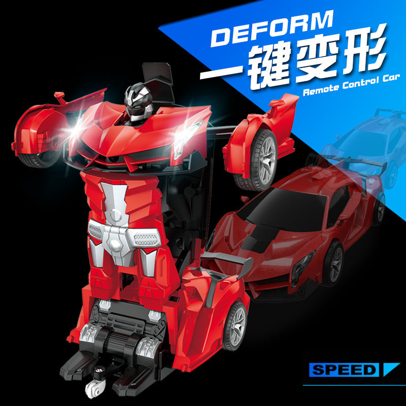 Cross-Border Rc One-Click Deformation Car Electric Robot Model Boy King Kong Kidsren's Toy Rechargeable Remote Control Car